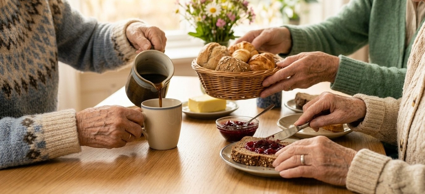 Gemeinsames Frühstück in der WG